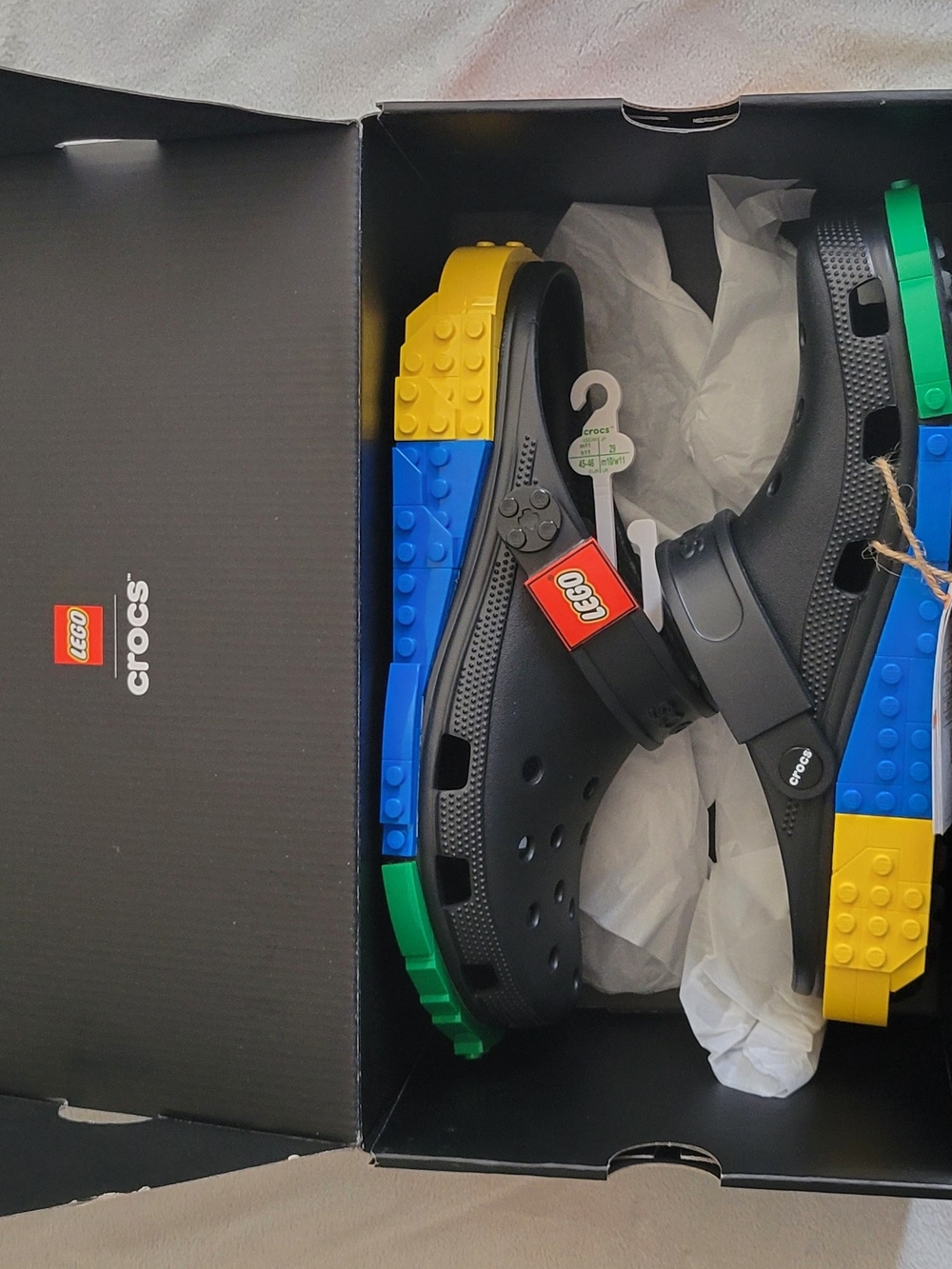 LEGO x Crocs x LEGO Men's Classic Clog - Black with Multi Color Brick Accents
